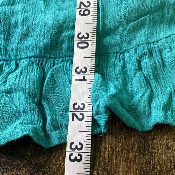 Roxy Second Look Dress Sz L Turquoise Blue coastal cowgirl boho gauze - Picture 10 of 11
